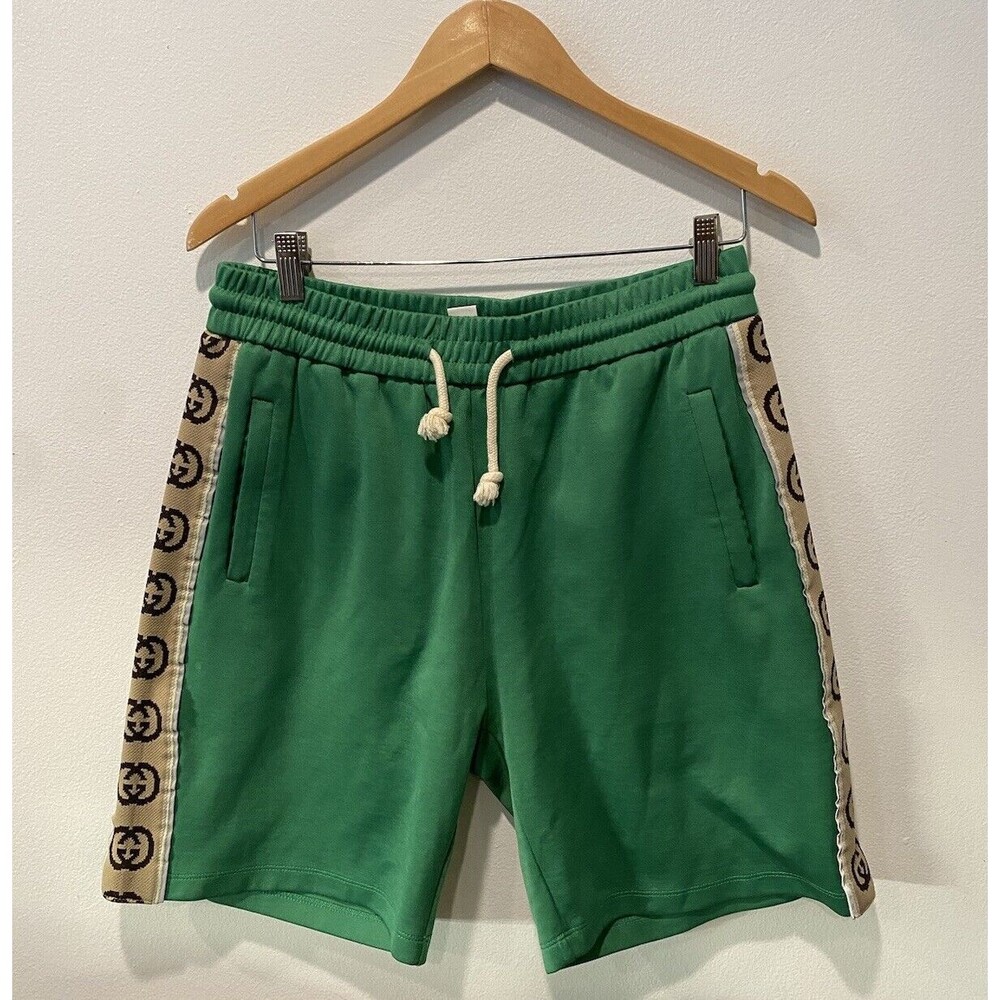 Gucci side-stripe technical shorts Green Shorts Mens Sz L Authentic - Picture 2 of 8